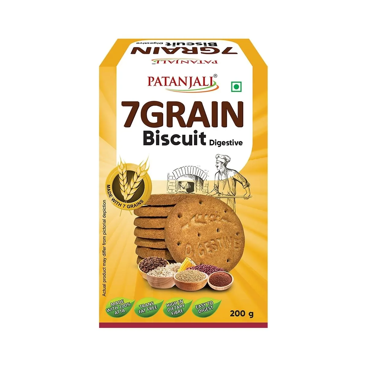 Patanjali 7 Grain Digestive Biscuit 200 G