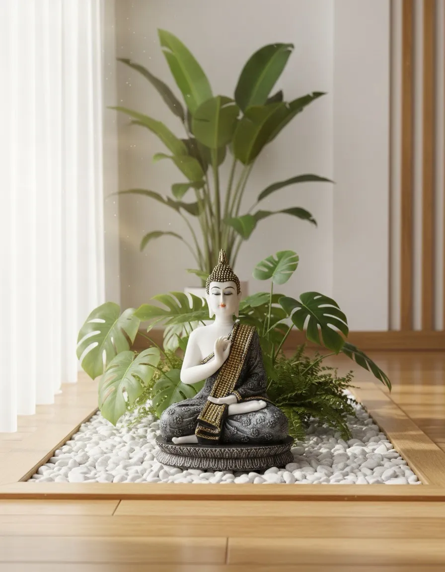 Meditating Buddha Statue view 3