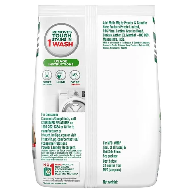 Ariel Matic Front Load Detergent Washing Powder - 1 Kg view 2