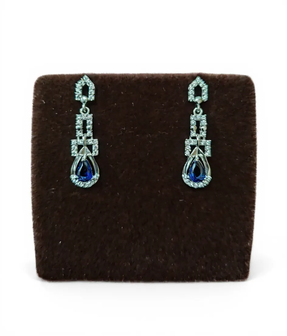Sapphire Drop Earrings view 2