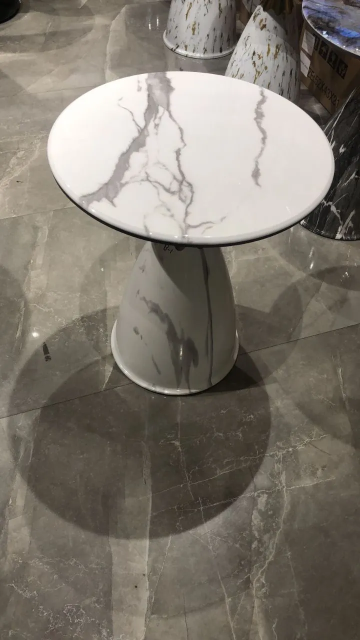 Texture White Side Table