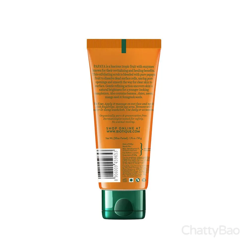 Biotique Papaya Tan Removal Brightening & Revitalizing Face Scrub 50 g view 2