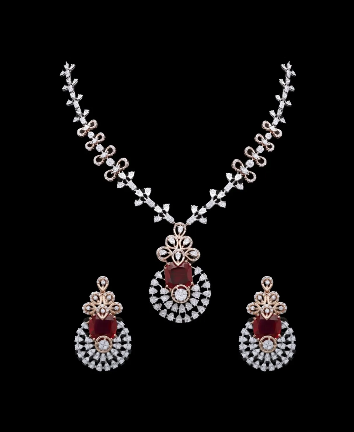 Gemstone and Diamond Necklace Set view 2