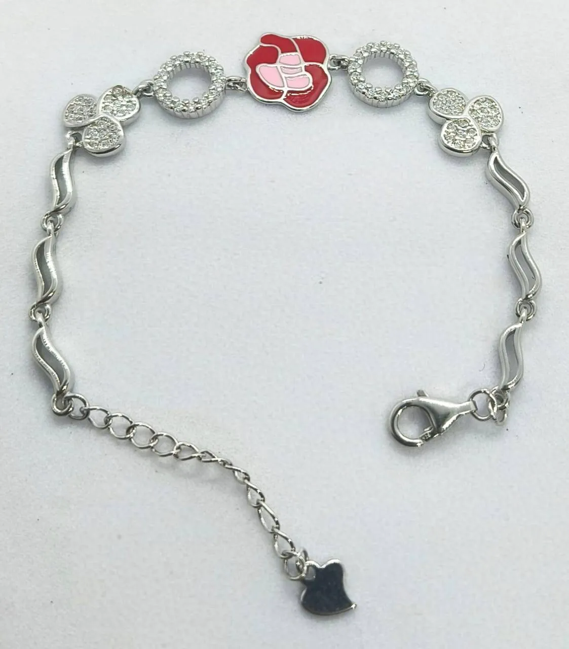 Silver Floral Bracelet (AVSBR-042) view 3