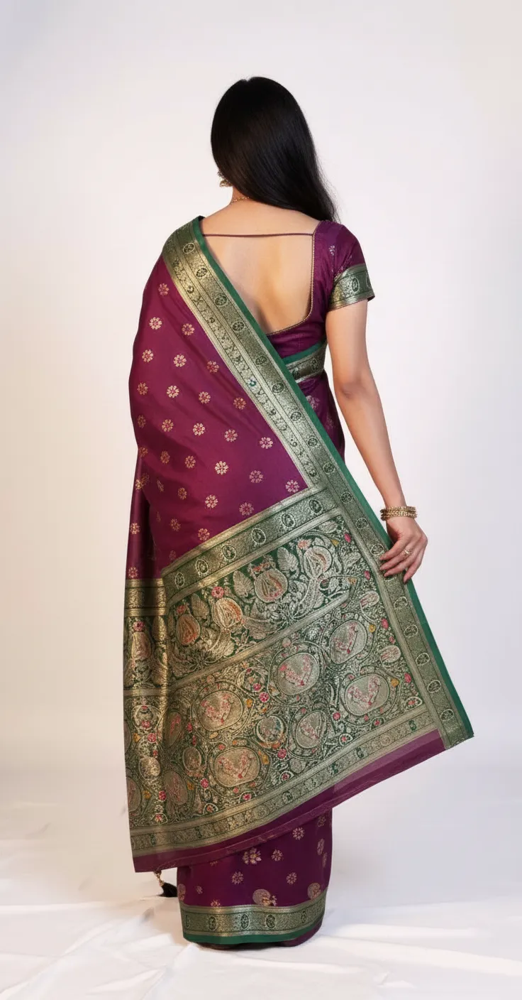Embroidered Saree. view 2