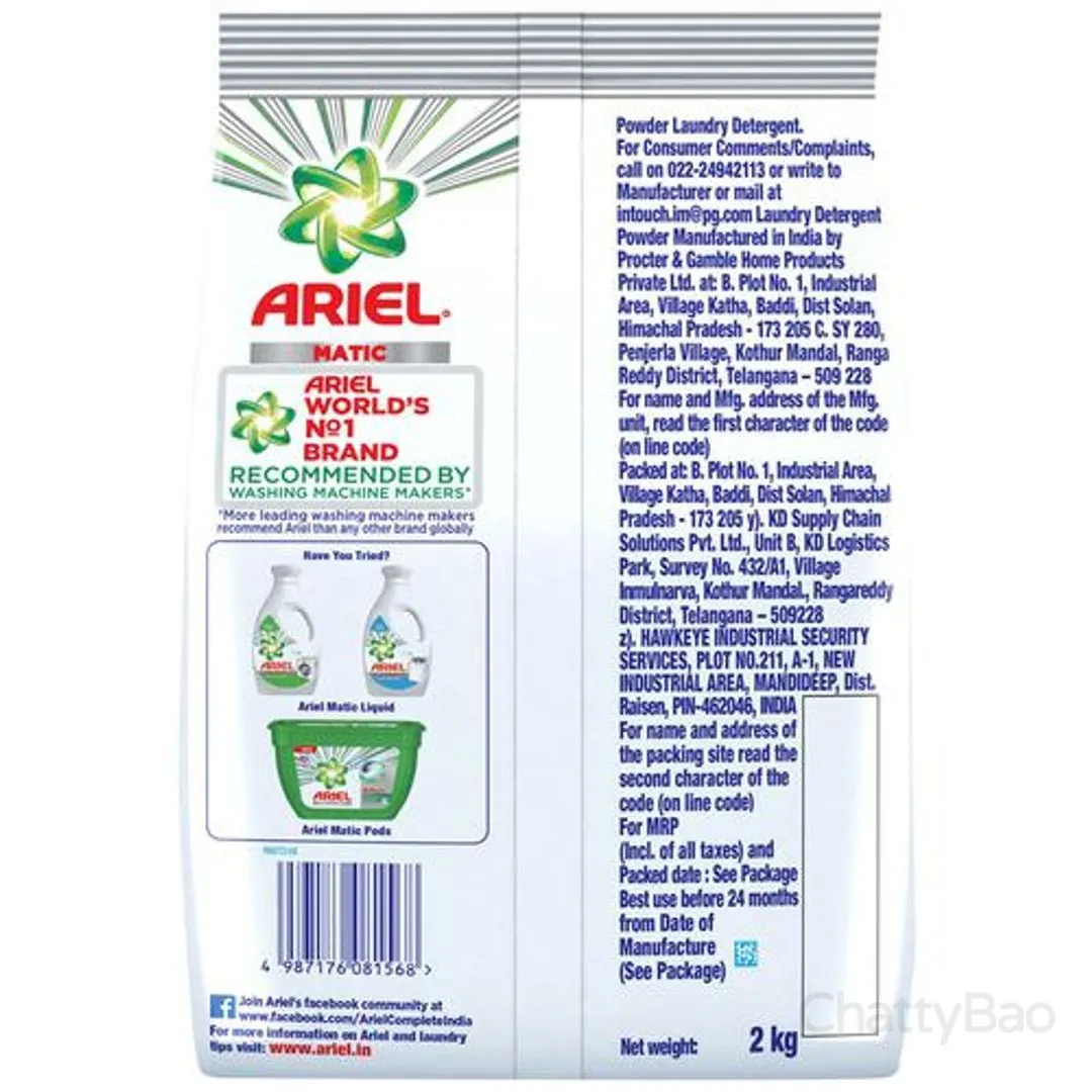 Ariel Matic Detergent Washing Powder -Top Load 2 Kg view 2