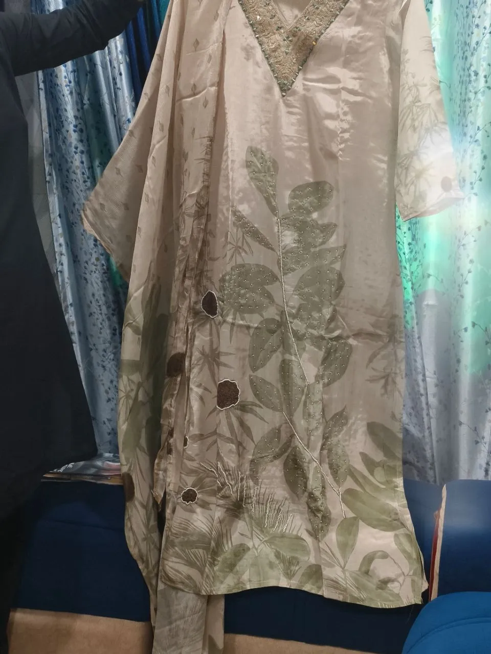 Embroidered Silk Kurti view 2