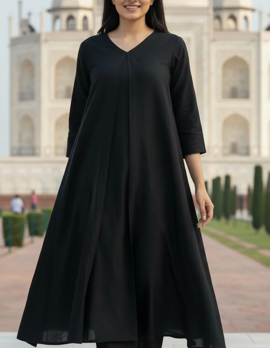 Black Kurta Set view 6