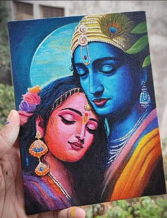 Radha Krishna Painting view 2