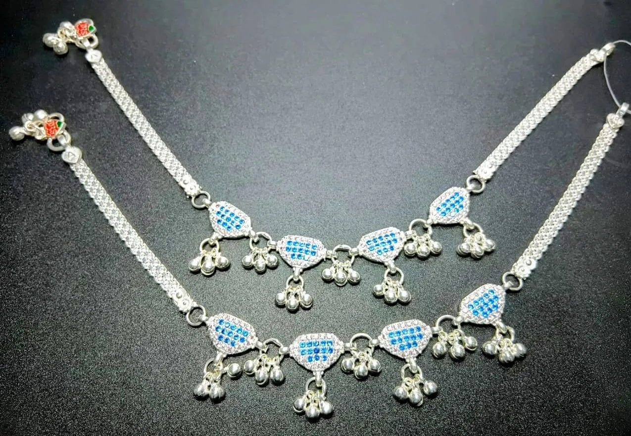 Silver Anklet with Charms (AVAL-030) view 2