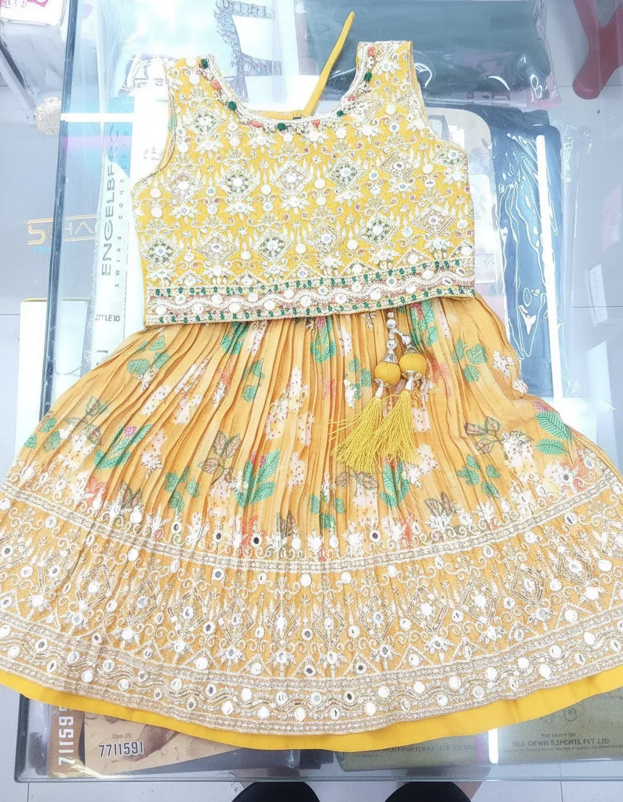 Embroidered Girls Dressbb view 2