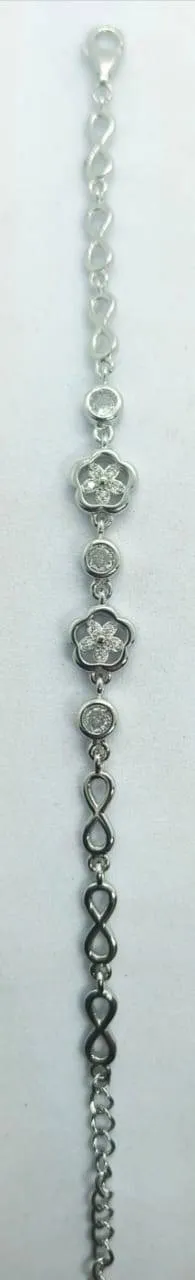 Silver Floral Bracelet (AVSBR-040) view 2