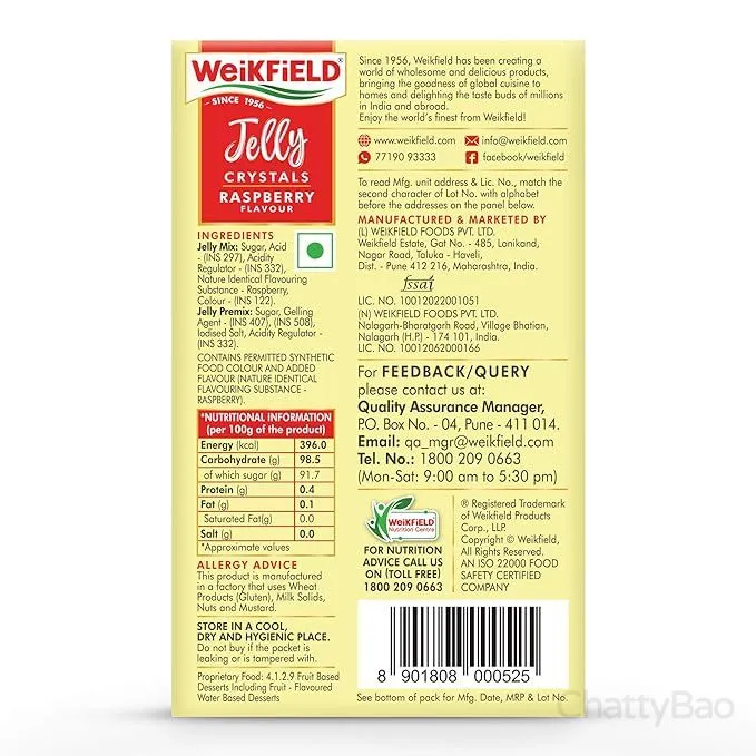 Weikfield Veg Jelly Crystals - Raspberry 90 g view 2