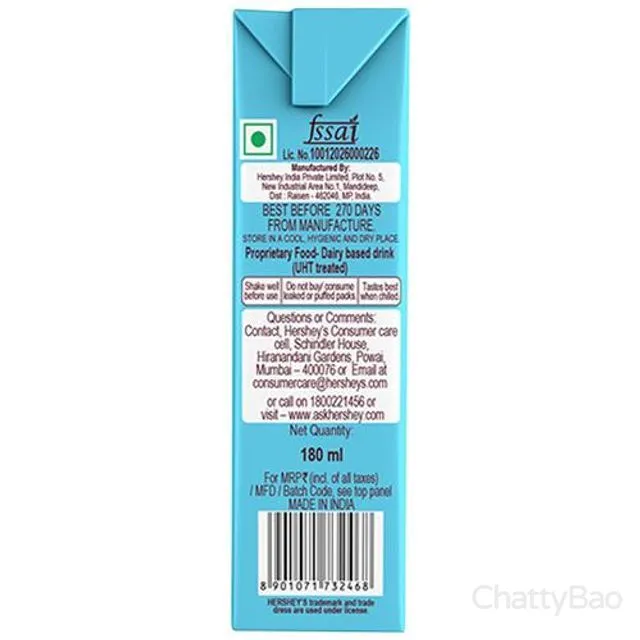 Hersheys Vanilla Ice Cream Flavor Milkshake 180 ml view 2