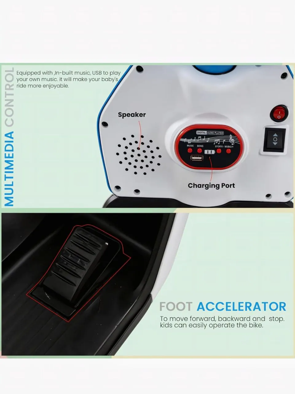 Baybee Power EQ Electric Scooter view 4