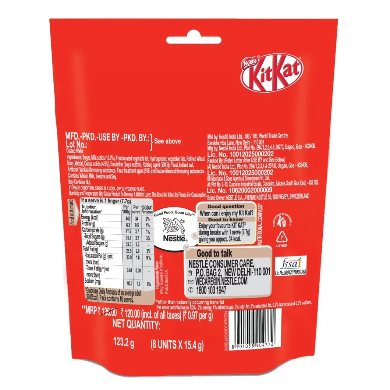 Nestle Kit Kat Minis Share Bag 123 g (Pack of 18) view 2