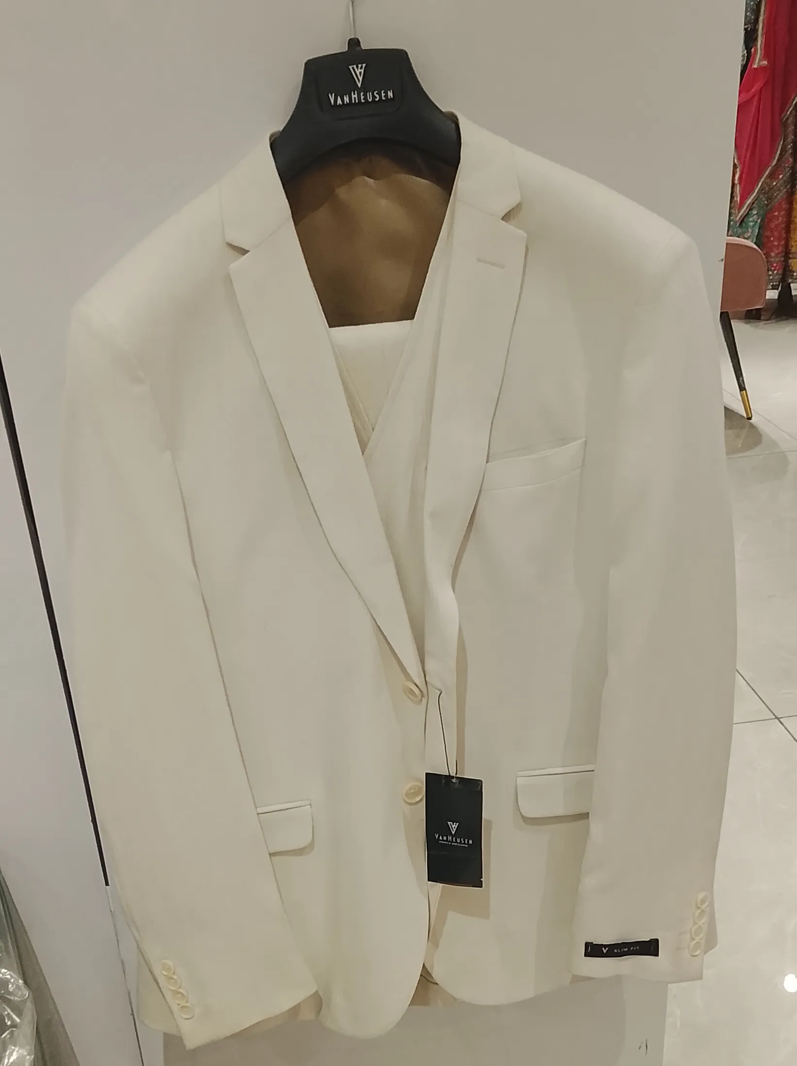 Van Heusen Cream Coat Pant view 3