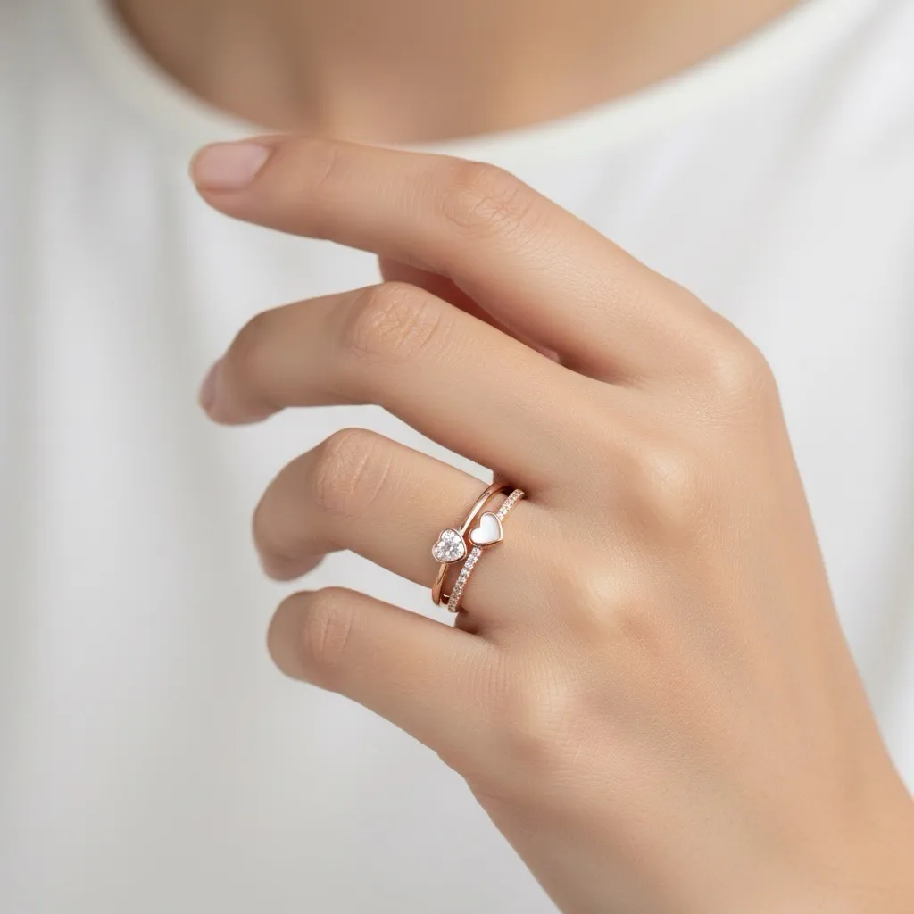 Heart Detail Ring Rose Gold