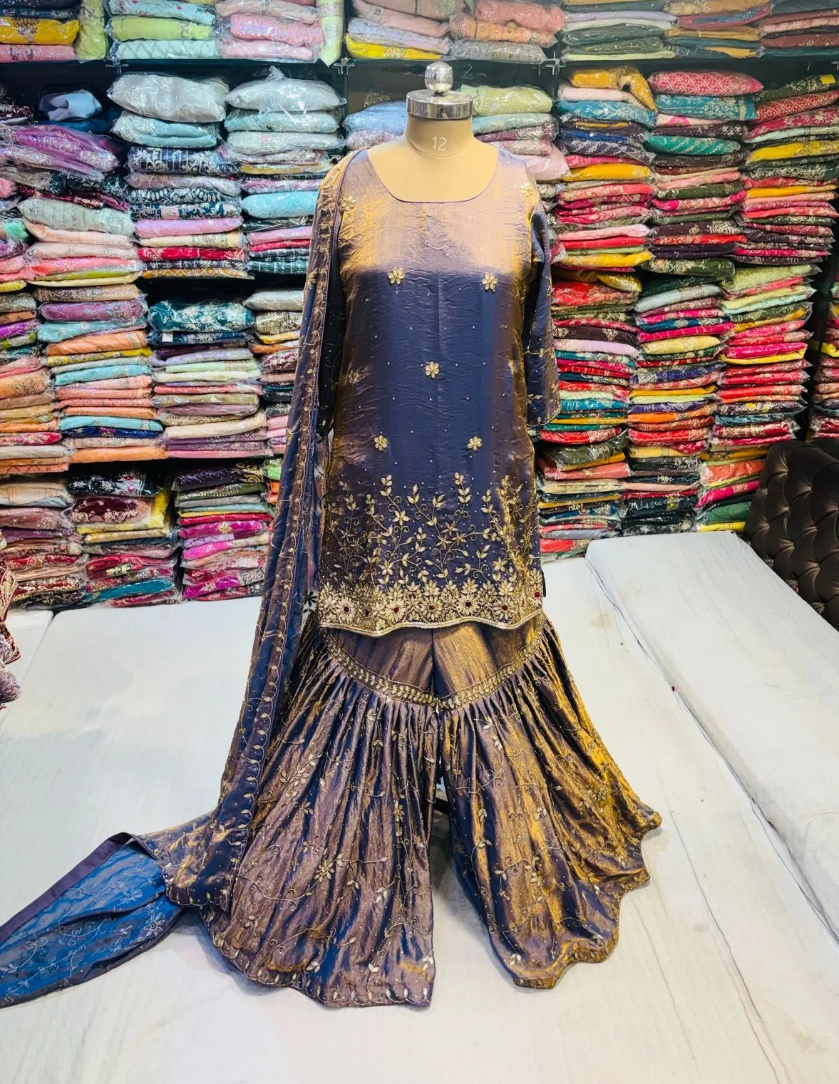 Embroidered Sharara Set view 2