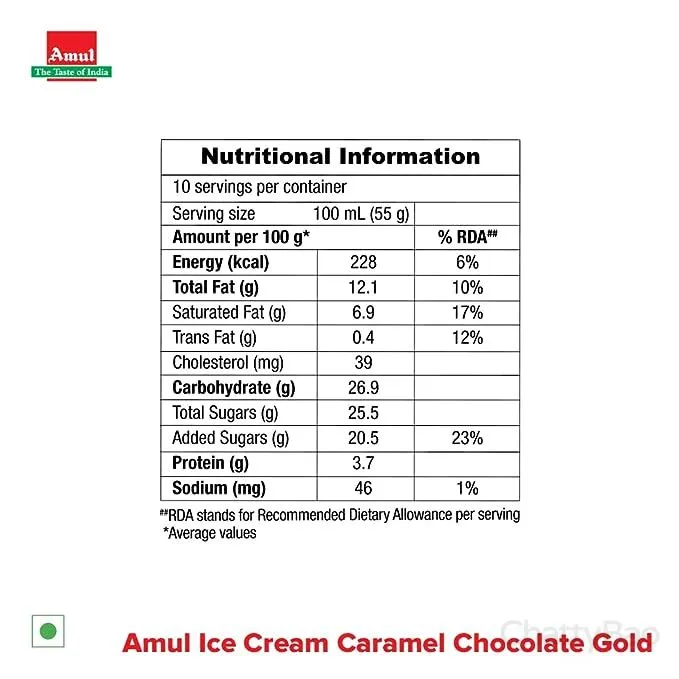 Amul Caramel Chocolate Gold Ice Cream 1 L view 3