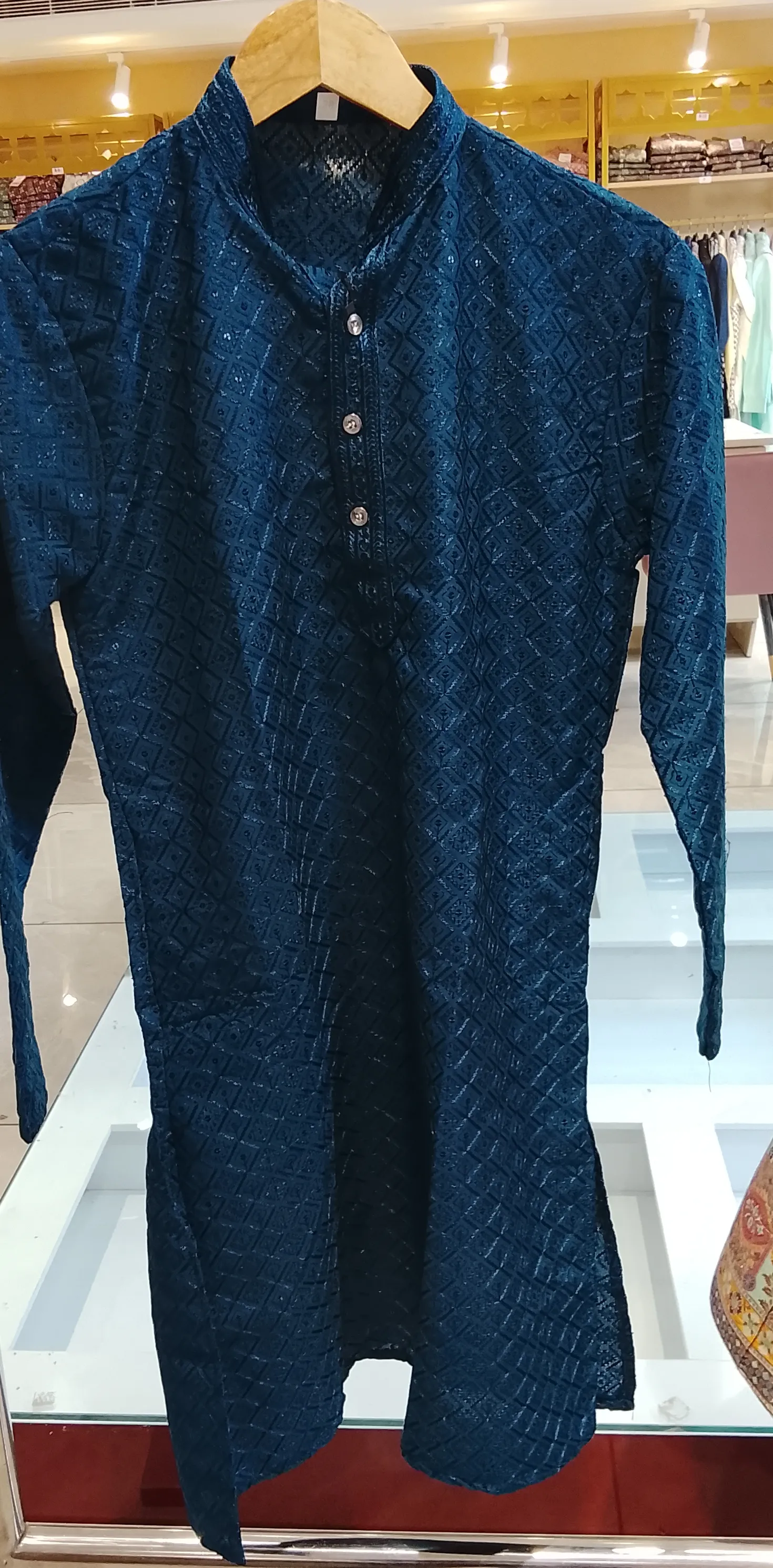 Rayon Viscose Chtta Kurta Deep Blue view 3