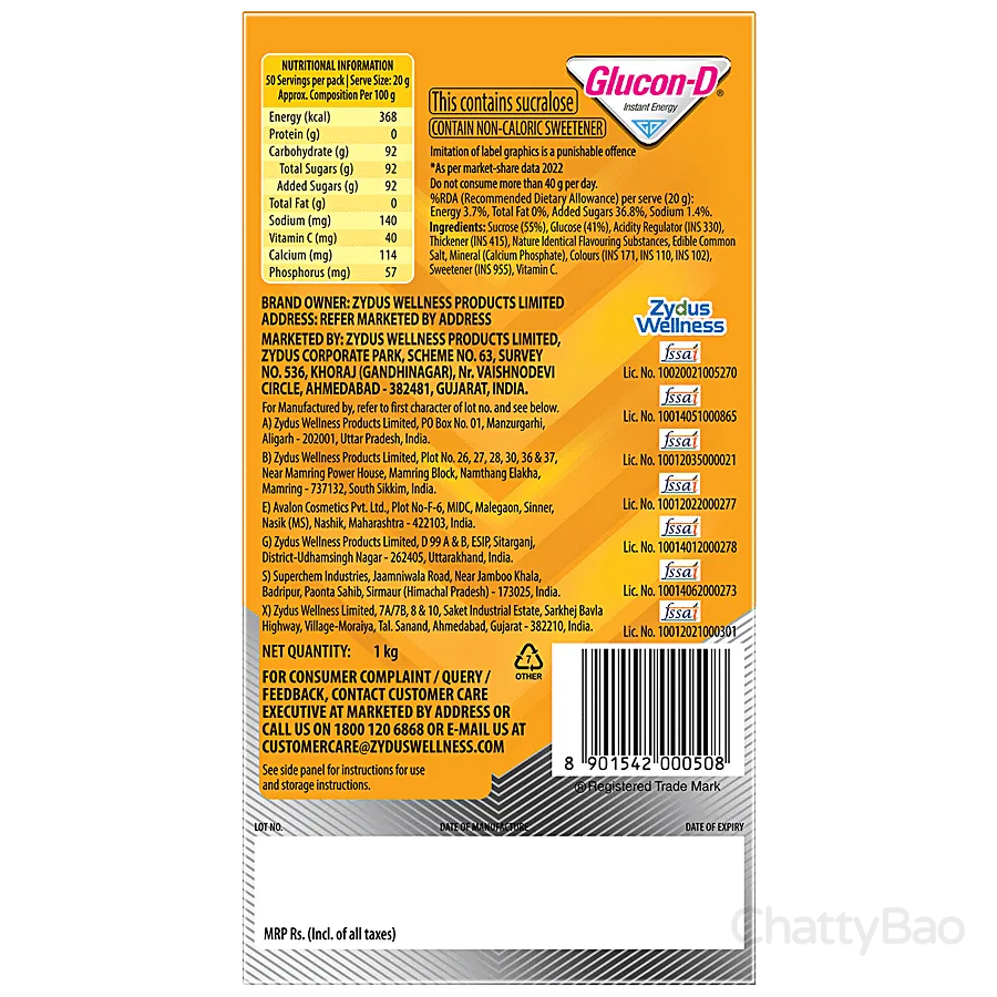 Glucon D Instant Energy Drink - Mango Blast 1 Kg view 2