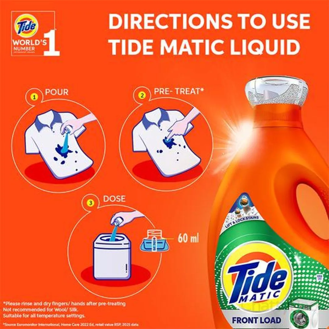 Tide Matic Liquid Detergent - Front Load 850 ml view 3
