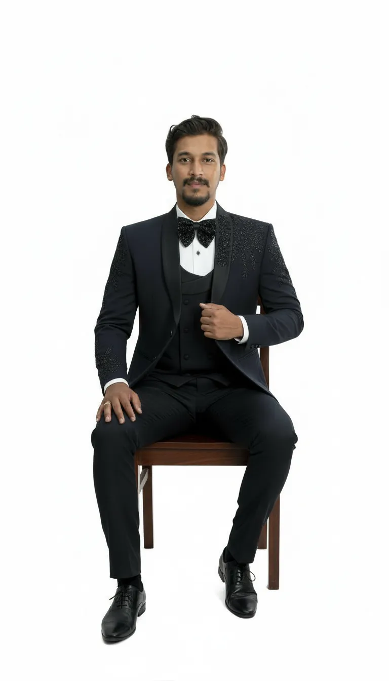 Designer Tuxedo Jet-black view 2