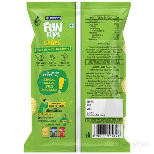 Fun Flips Potato Chips - Cream Onion 52 g view 2