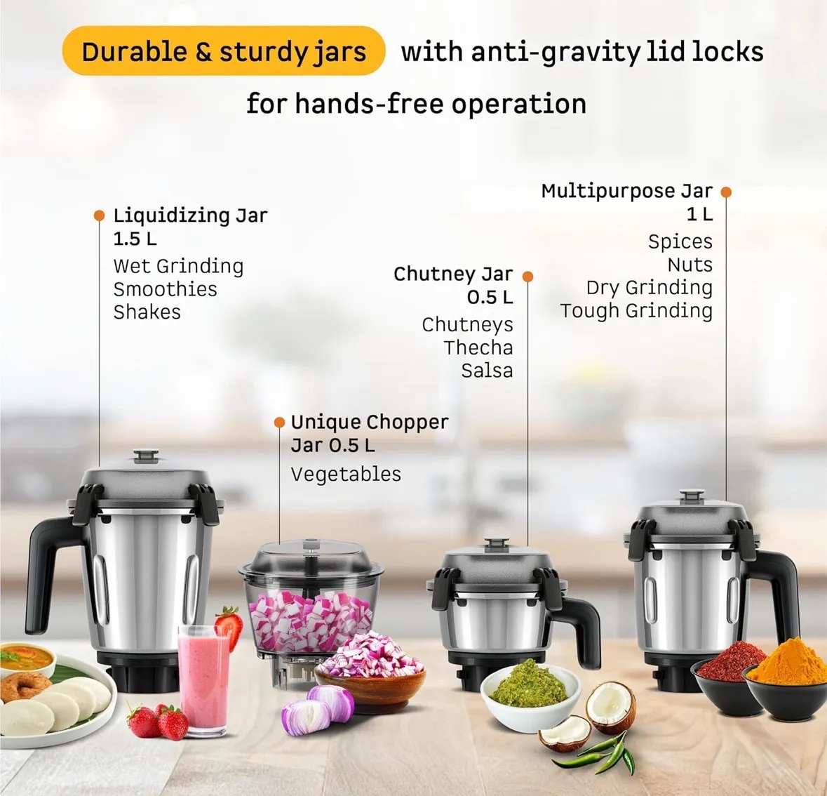 Atomberg Mixer Grinder Combo view 3