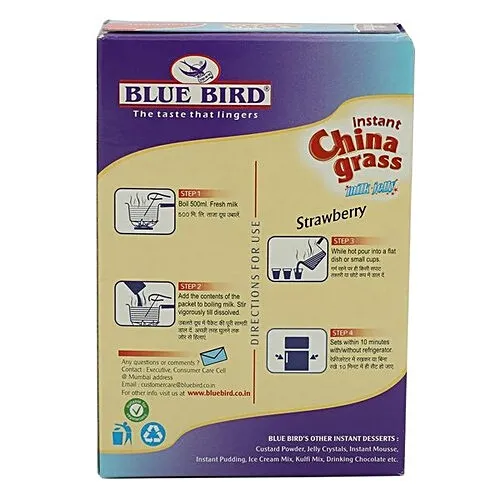 Blue Bird Instant China Grass Milk Jelly - Strawberry 100 g view 2