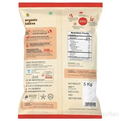 Organic Tattva Wheat Flour (Chakki Atta) 5 Kg view 2