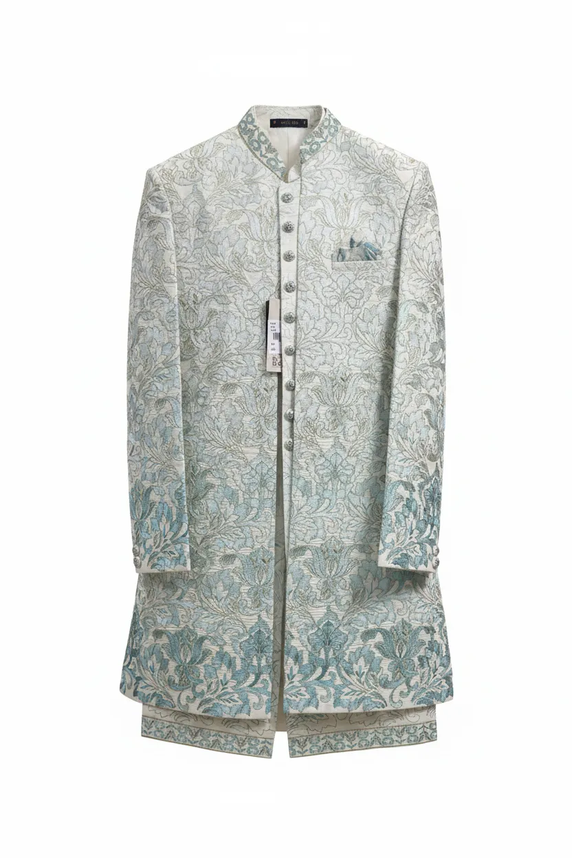 Embroidered Indowestern Outfit view 3