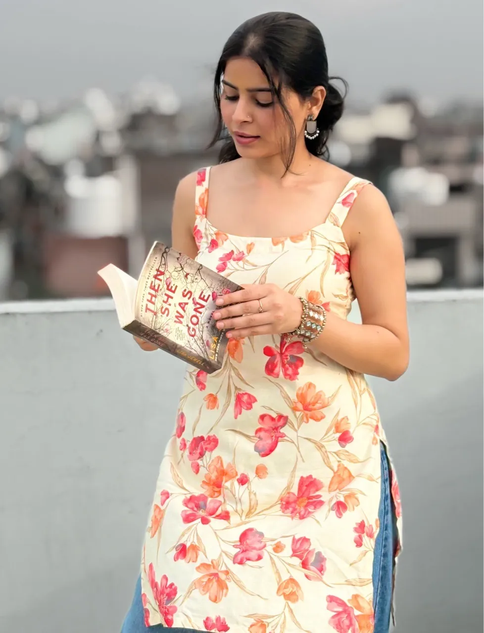 Floral Tassel Kurti- Peach view 3