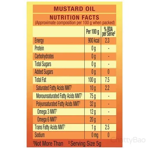 Nature Fresh Kachi Ghani Pure Mustard Oil Bottle 1 L view 3