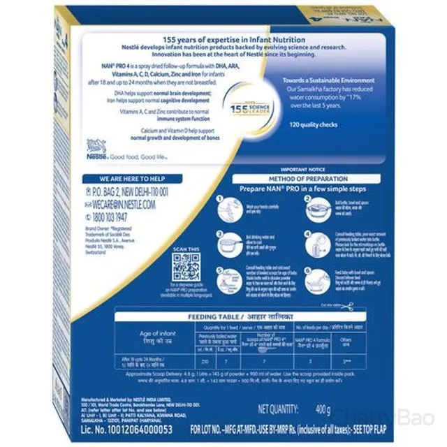 Nestle Nan Pro 4 Formula Powder 18 Months to 24 Months 400 g view 2