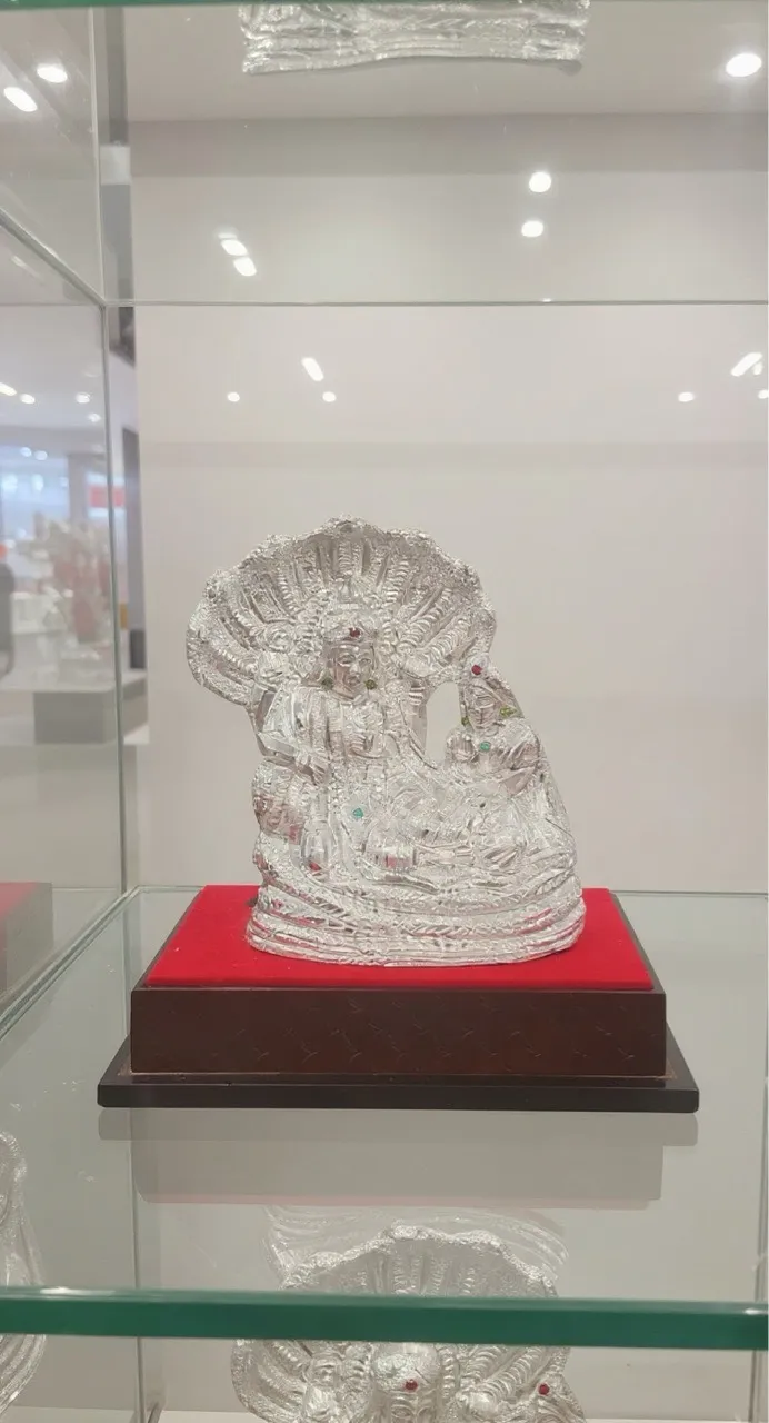 Silver Vishnu Ji Laxmi Ji Idol