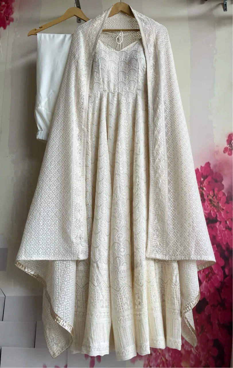 ‘Husn’ Chikankari Anarkali view 2
