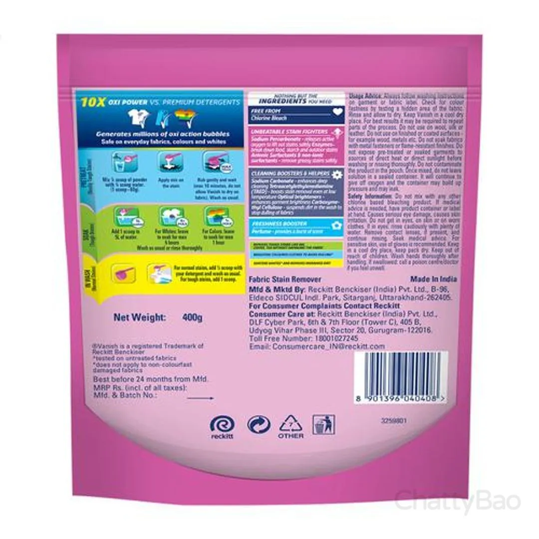 Vanish All in One Powder Detergent Booster 400 g view 2
