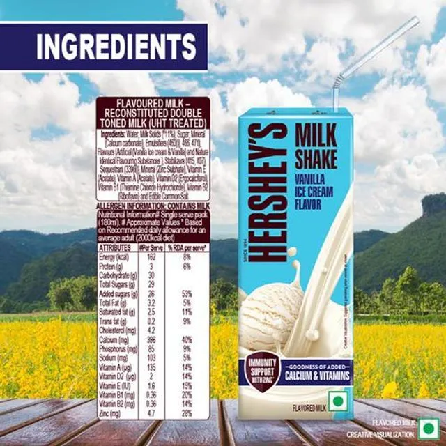 Hersheys Vanilla Ice Cream Flavor Milkshake 180 ml view 3