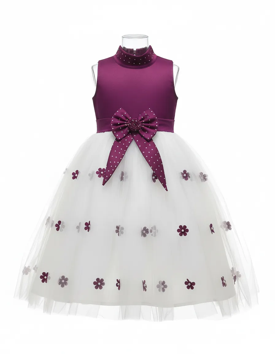 Girls Party Wear Gown Wine view 2