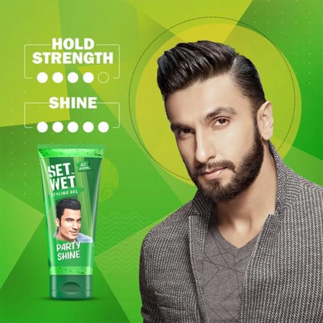Set Wet Styling Hair Gel for Men - Party Shine 100 gm view 2