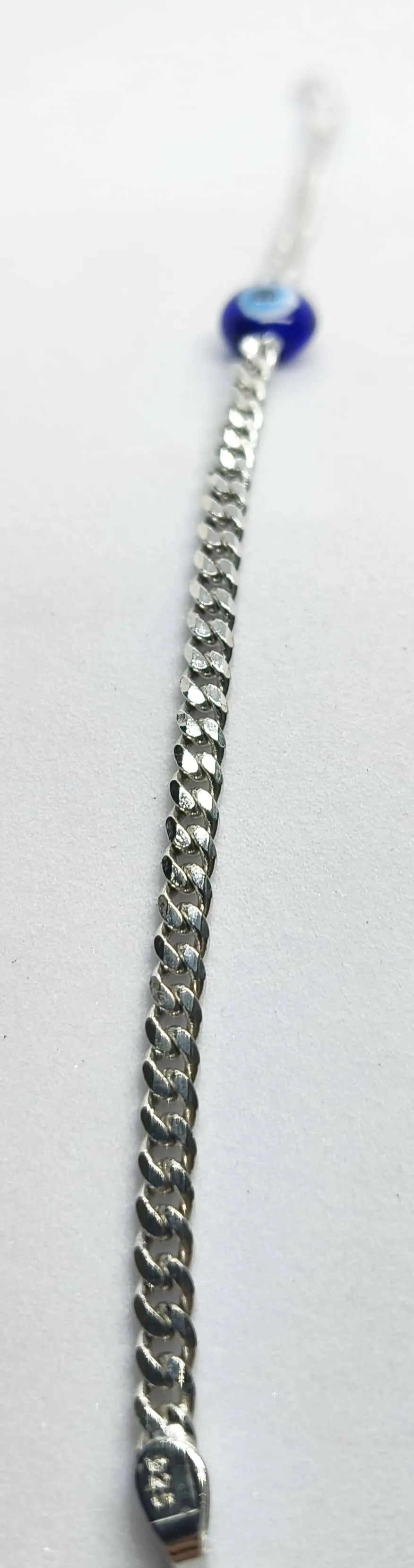 Silver Chain Bracelet with Evil Eye Charm (AVSBR-24) view 2