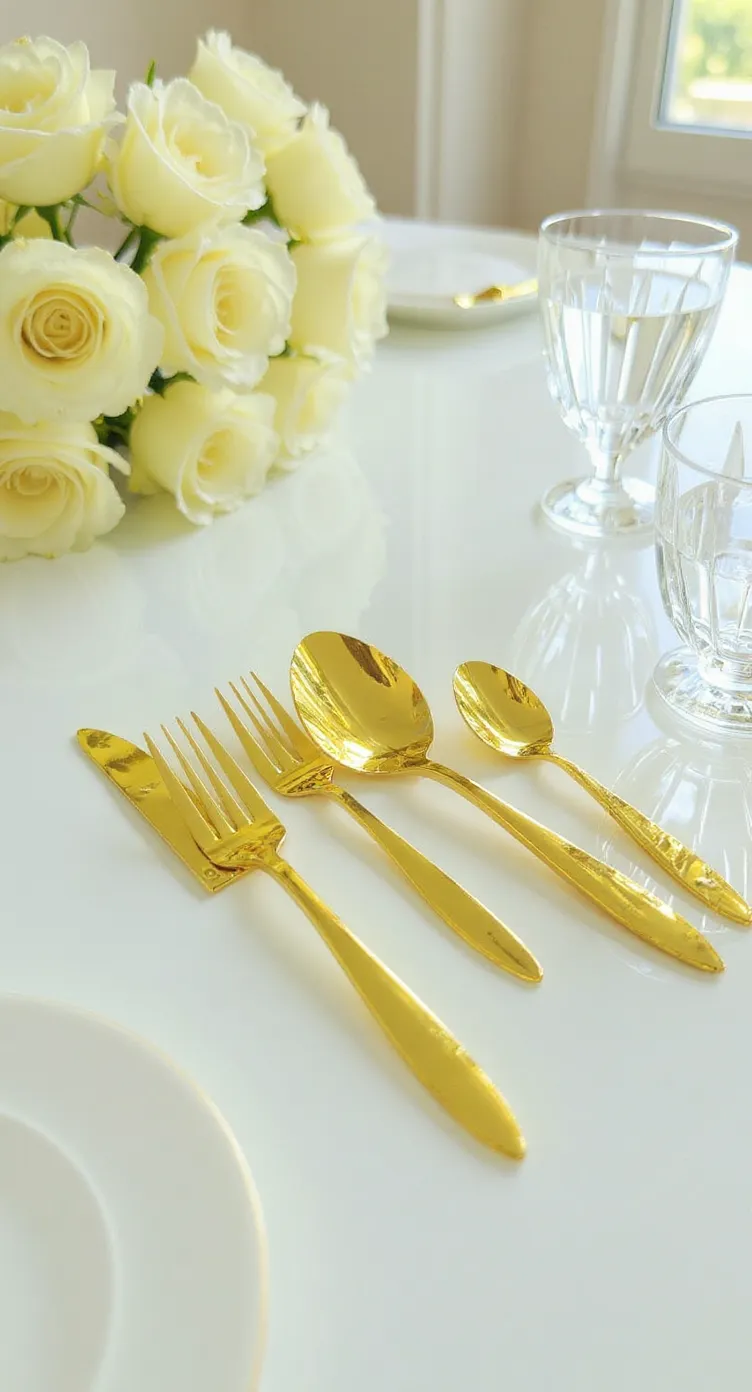 Decorative Cutlery Set Gold N Silver view 6