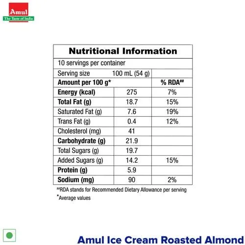 Amul Ice Cream - Roasted Almond 1 L view 3