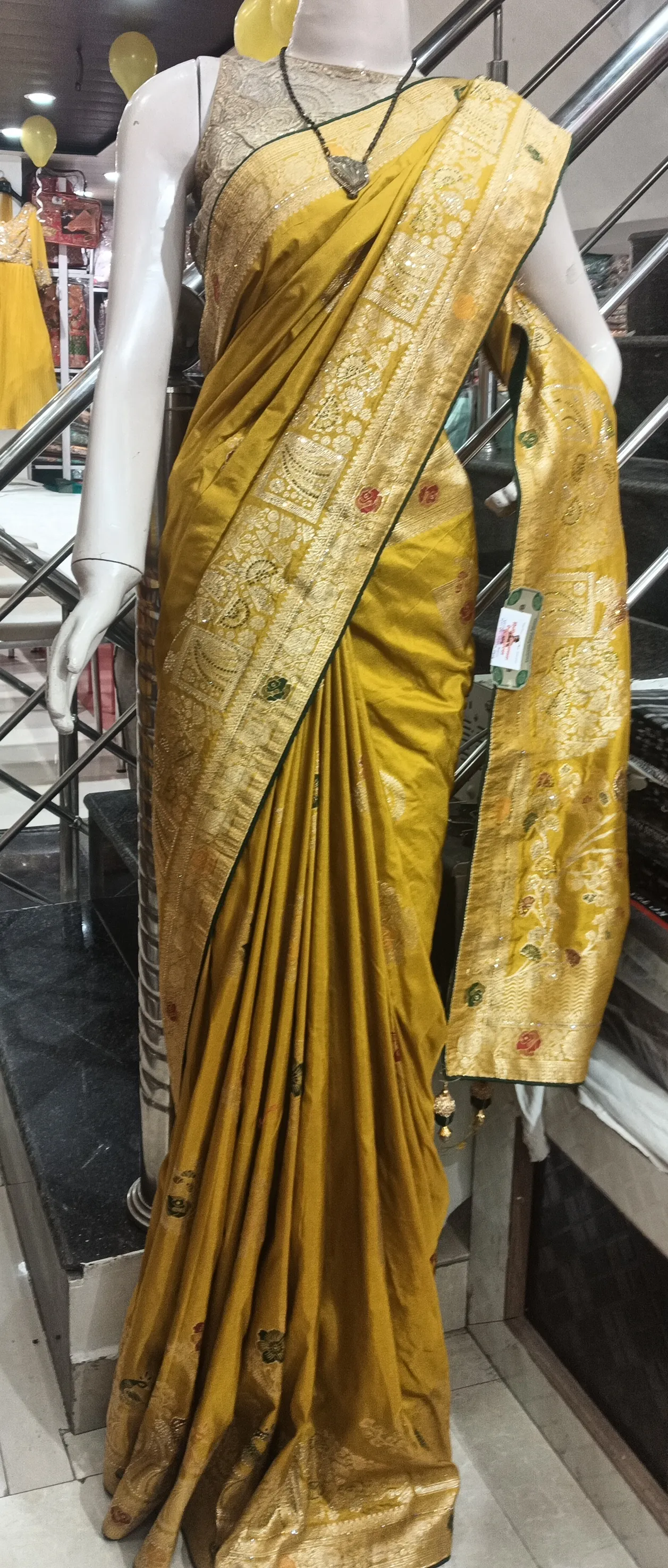 Golden Embroidered Saree view 2