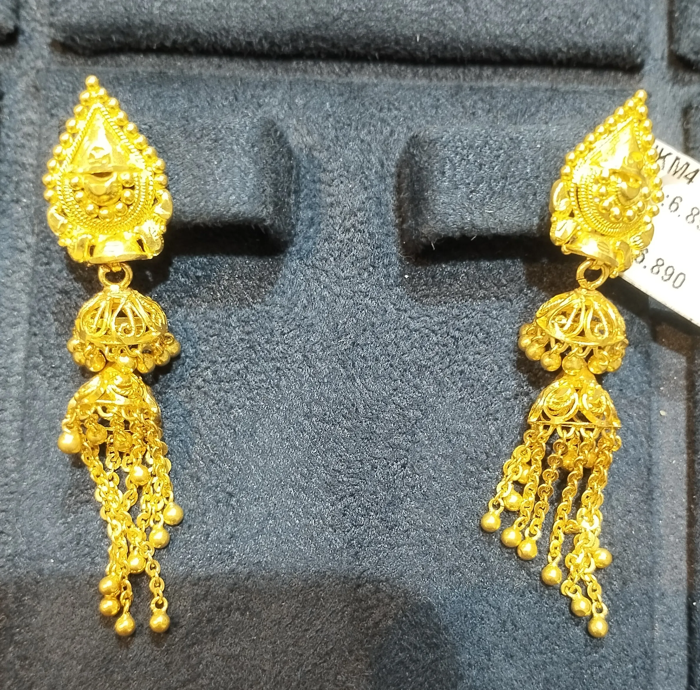Gold Filigree Earrings view 2