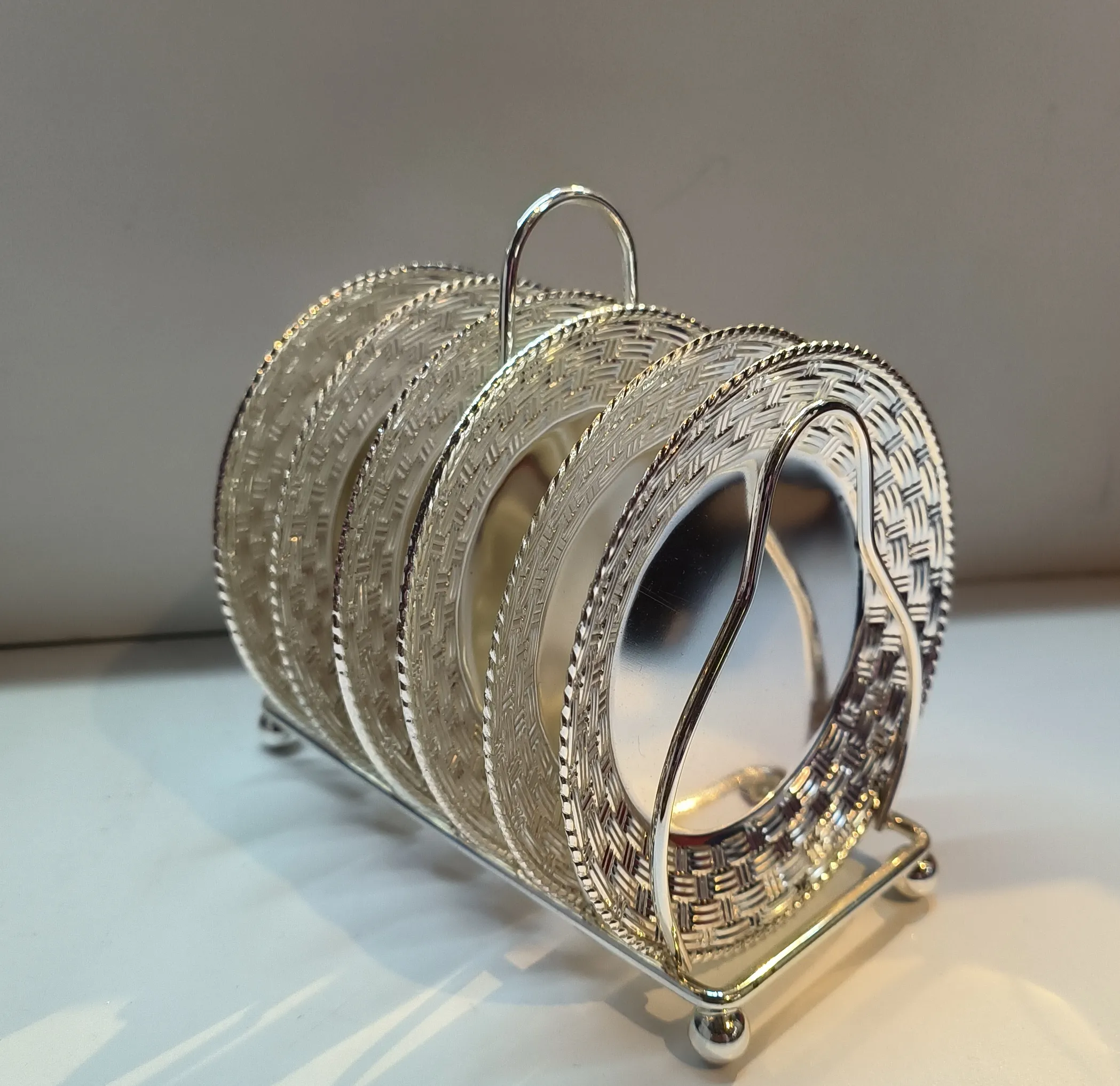 German Silver Tea Coaster Set Of 6 view 2
