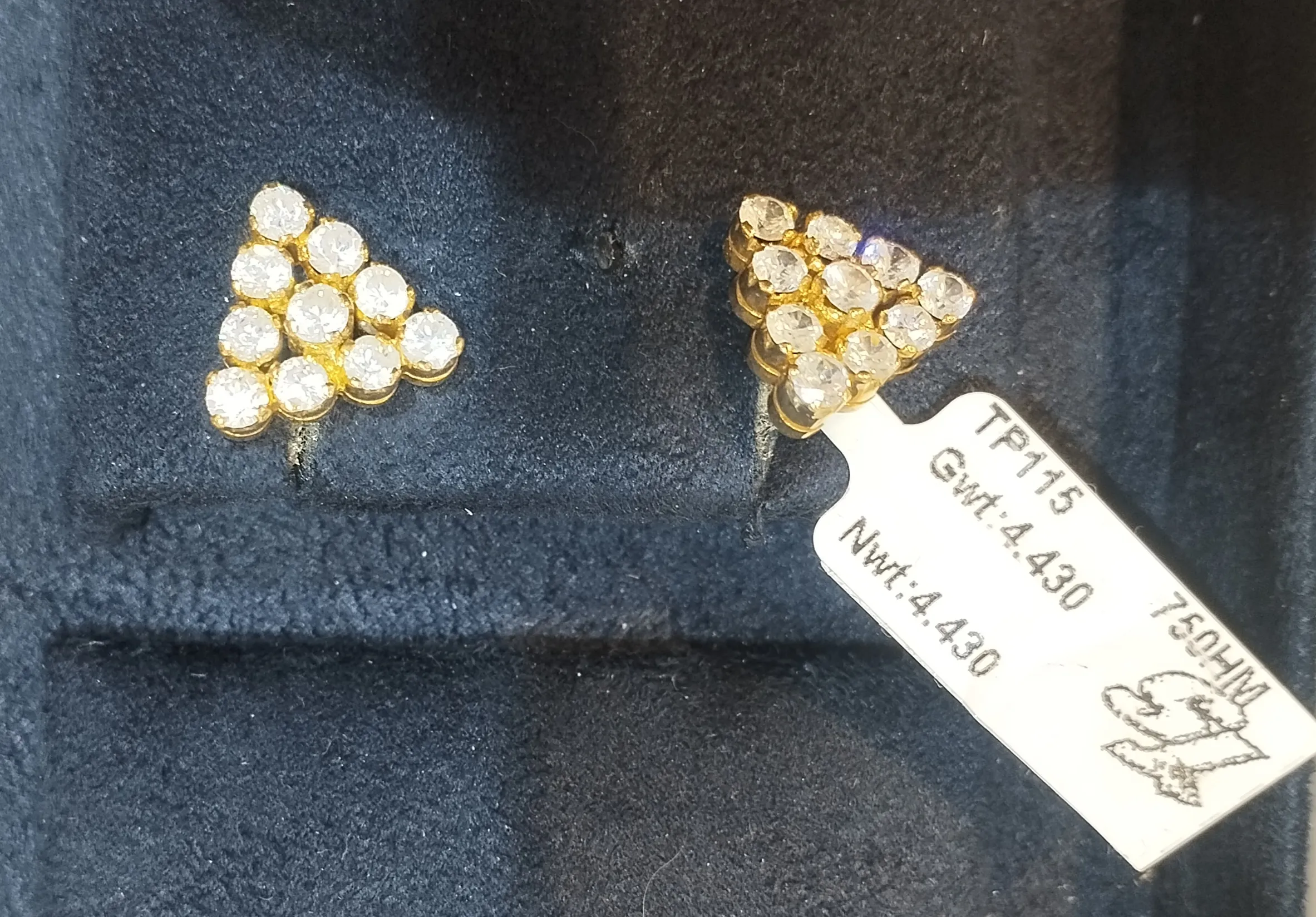 Gold Stud Earrings view 2