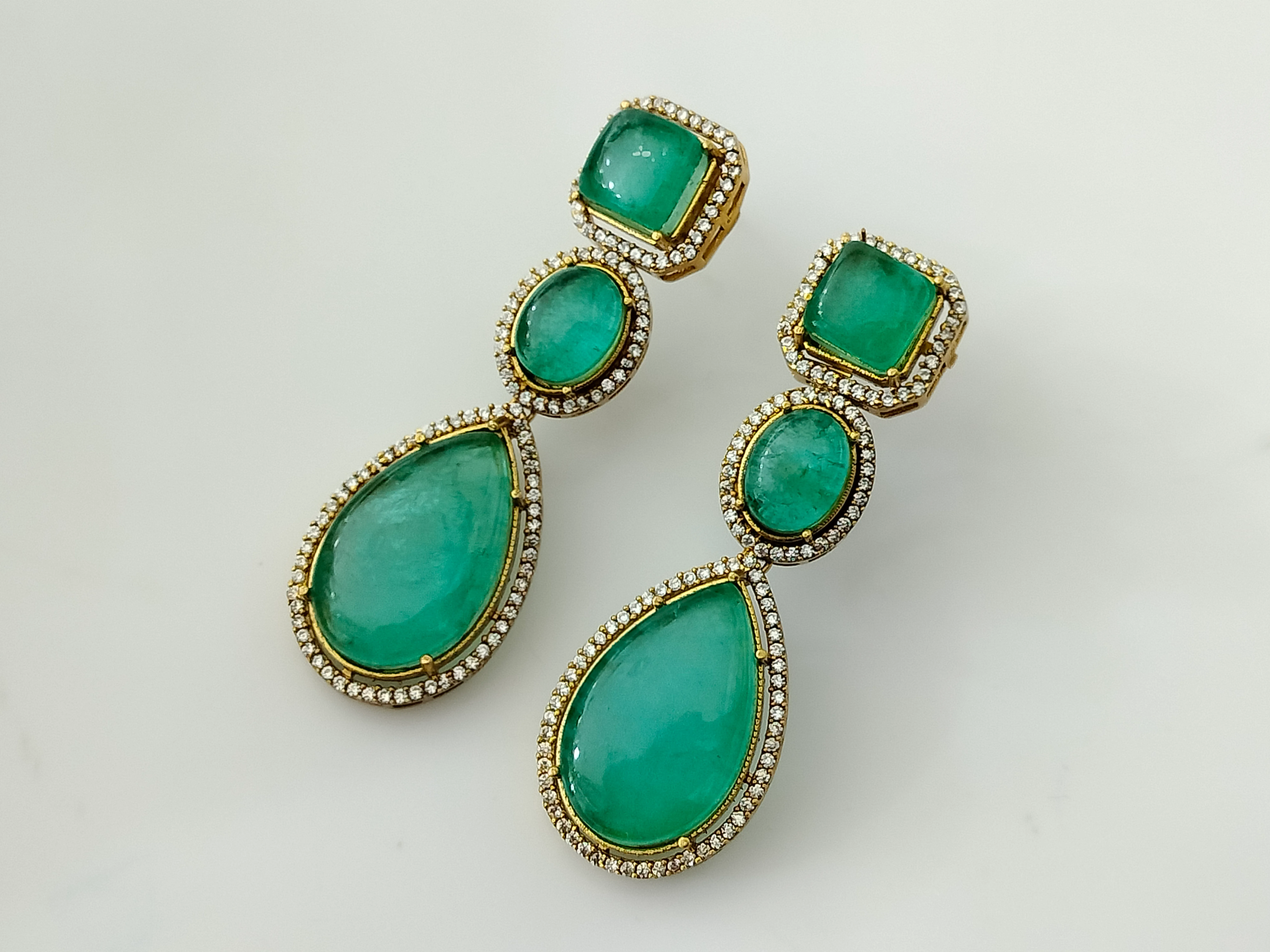 Emerald Drop Earrings view 3